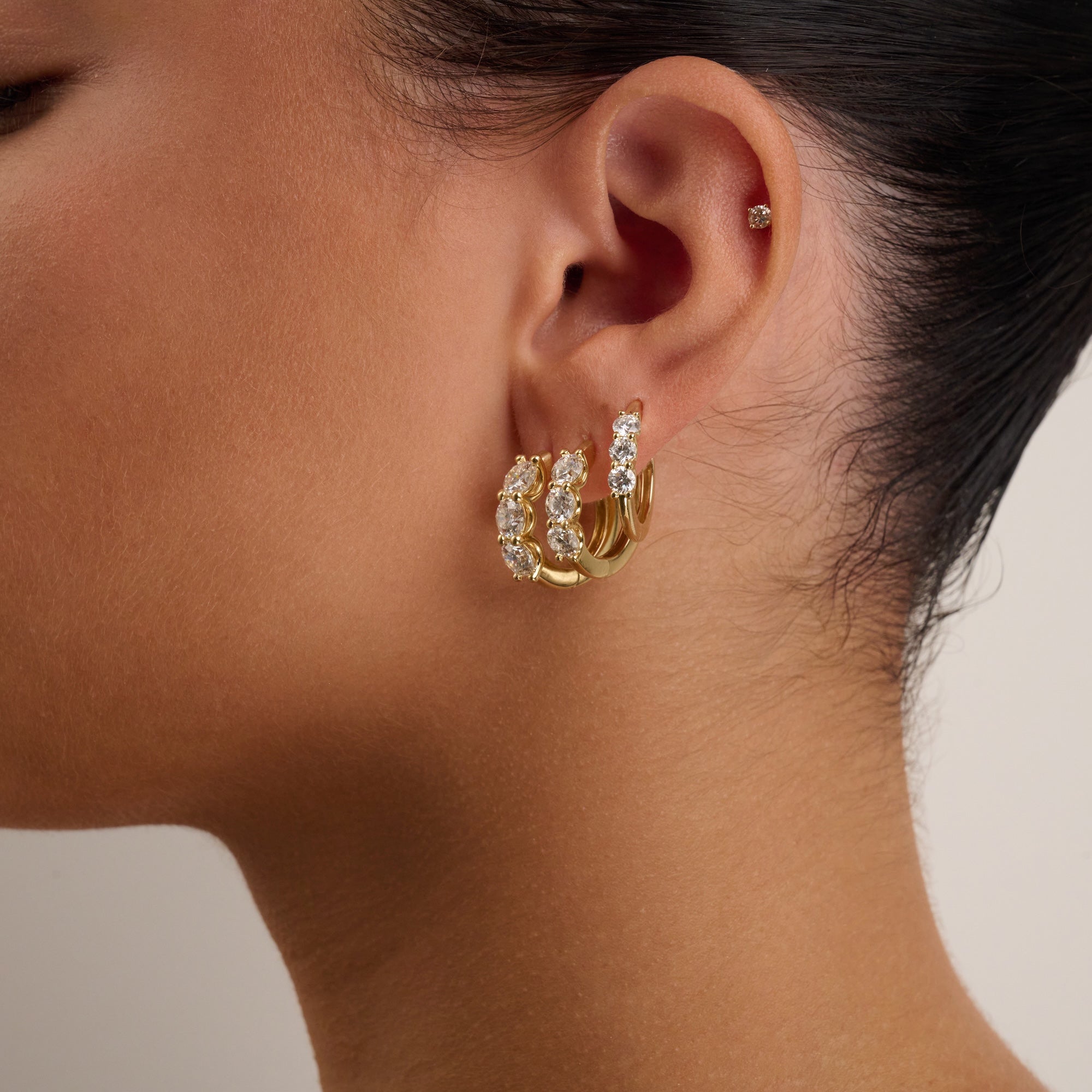 Boucles d'oreilles en diamant de laboratoire