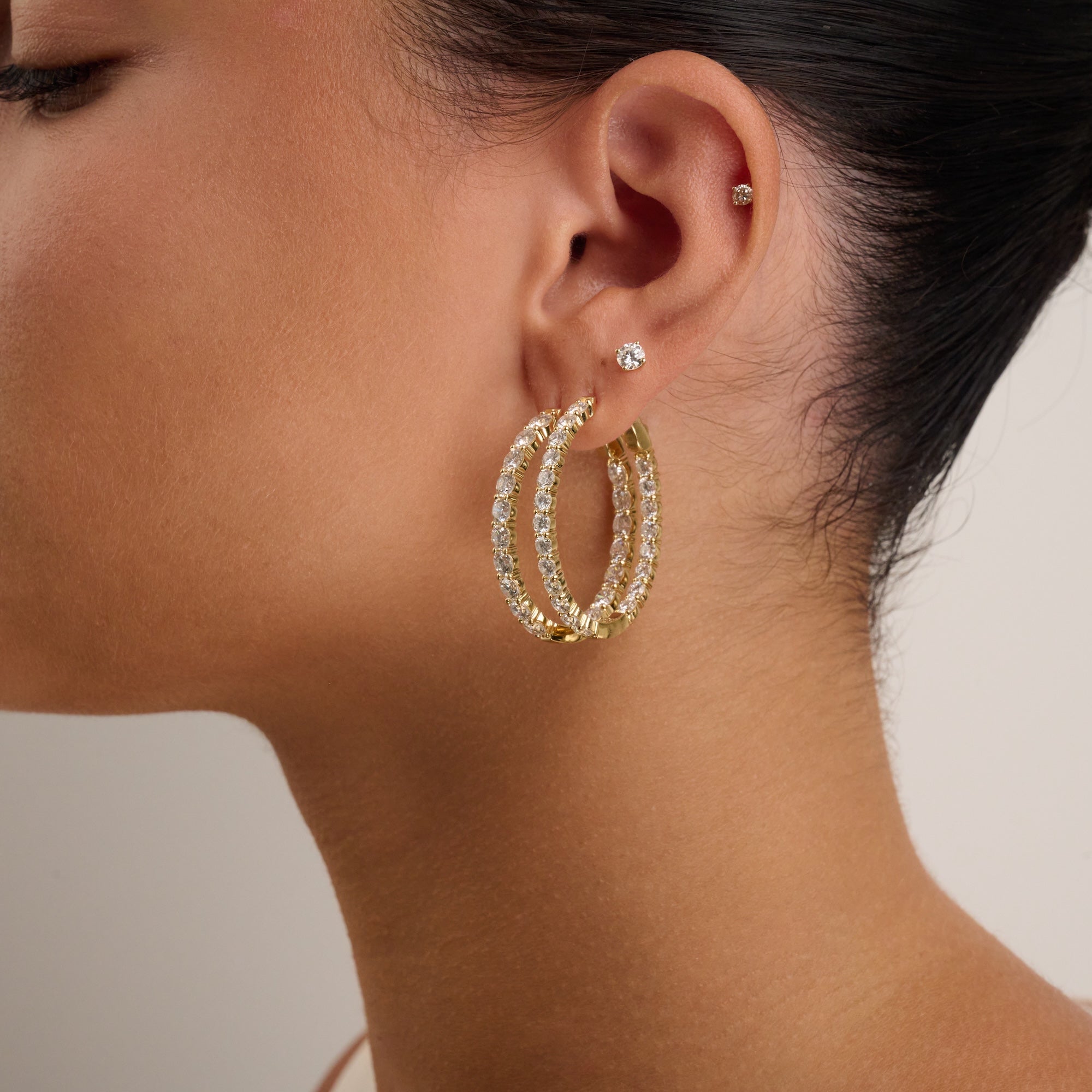 Boucles d'oreilles en diamant de laboratoire