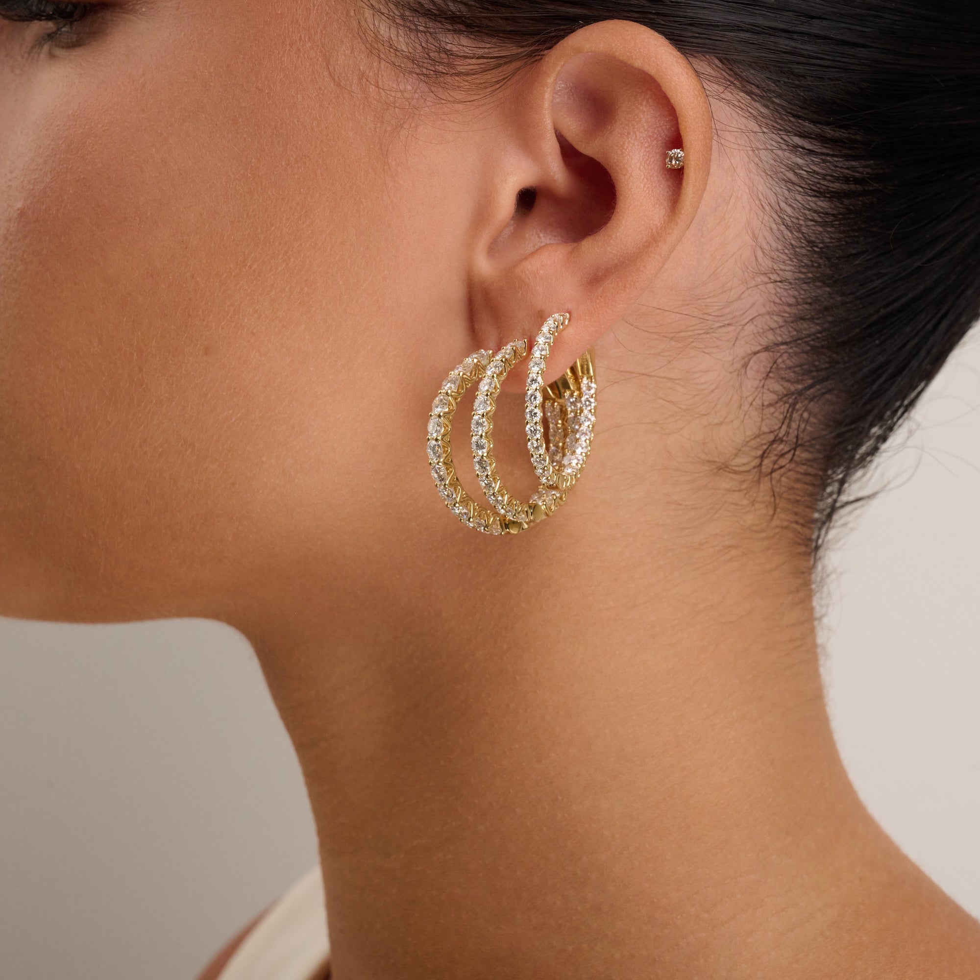 Boucles d'oreilles en diamant de laboratoire